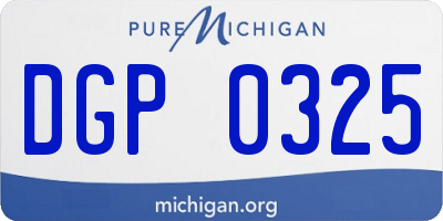 MI license plate DGP0325