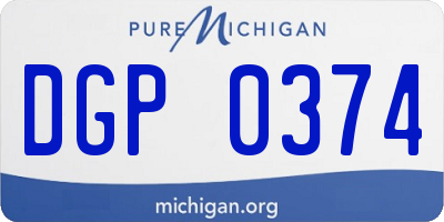 MI license plate DGP0374