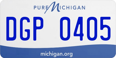 MI license plate DGP0405