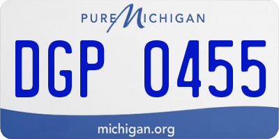 MI license plate DGP0455