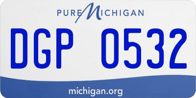 MI license plate DGP0532