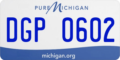 MI license plate DGP0602