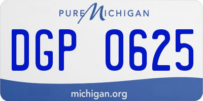 MI license plate DGP0625