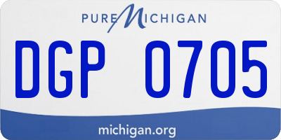 MI license plate DGP0705