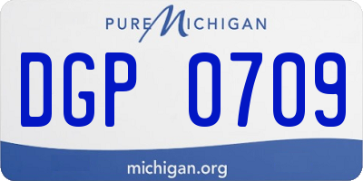 MI license plate DGP0709