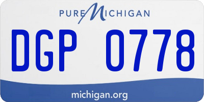 MI license plate DGP0778
