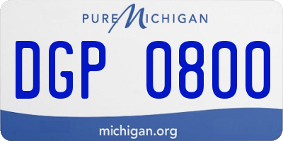 MI license plate DGP0800