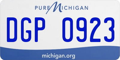 MI license plate DGP0923