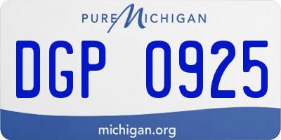 MI license plate DGP0925