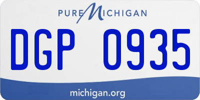 MI license plate DGP0935