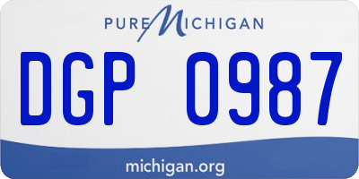 MI license plate DGP0987