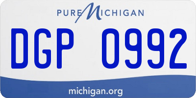 MI license plate DGP0992