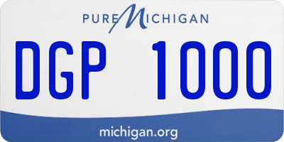 MI license plate DGP1000