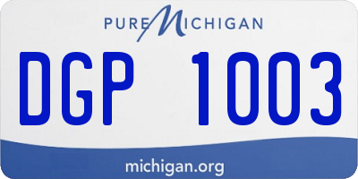 MI license plate DGP1003