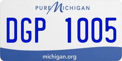 MI license plate DGP1005