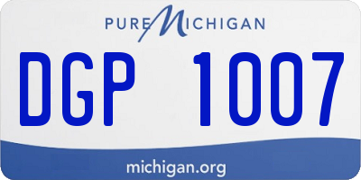 MI license plate DGP1007