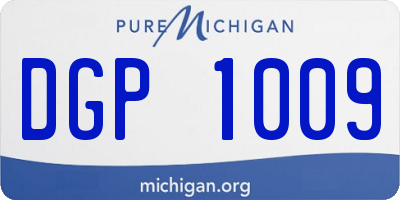 MI license plate DGP1009
