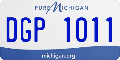 MI license plate DGP1011
