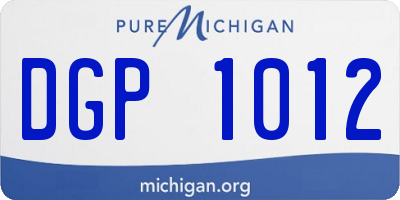 MI license plate DGP1012