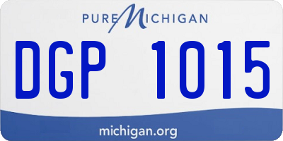 MI license plate DGP1015