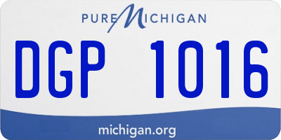 MI license plate DGP1016