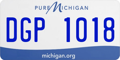 MI license plate DGP1018