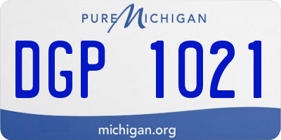 MI license plate DGP1021
