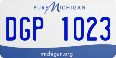 MI license plate DGP1023