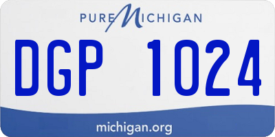 MI license plate DGP1024