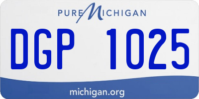 MI license plate DGP1025