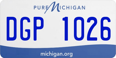 MI license plate DGP1026