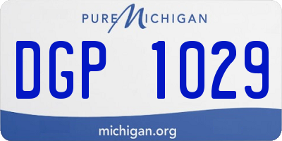MI license plate DGP1029