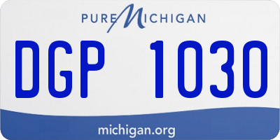 MI license plate DGP1030