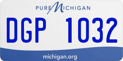 MI license plate DGP1032