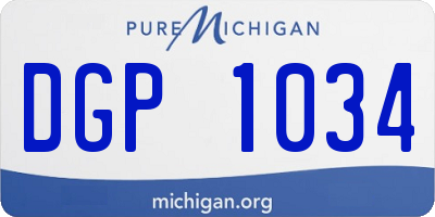 MI license plate DGP1034