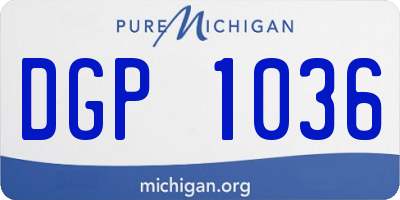 MI license plate DGP1036