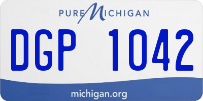 MI license plate DGP1042