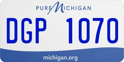 MI license plate DGP1070