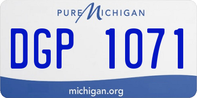 MI license plate DGP1071