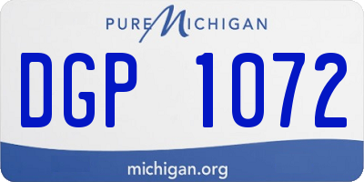 MI license plate DGP1072