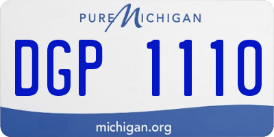 MI license plate DGP1110