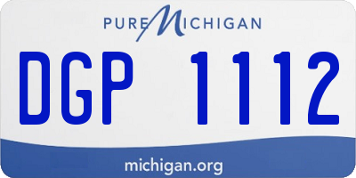 MI license plate DGP1112