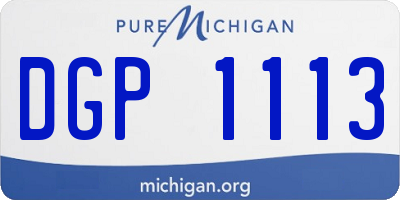 MI license plate DGP1113