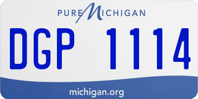 MI license plate DGP1114