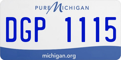 MI license plate DGP1115
