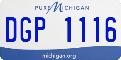 MI license plate DGP1116