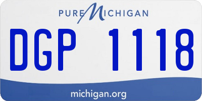 MI license plate DGP1118