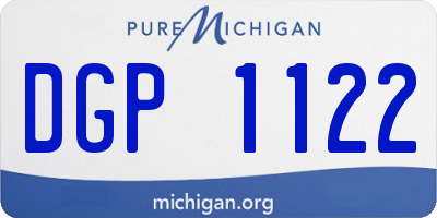 MI license plate DGP1122