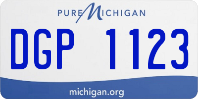 MI license plate DGP1123