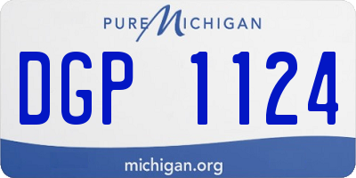 MI license plate DGP1124